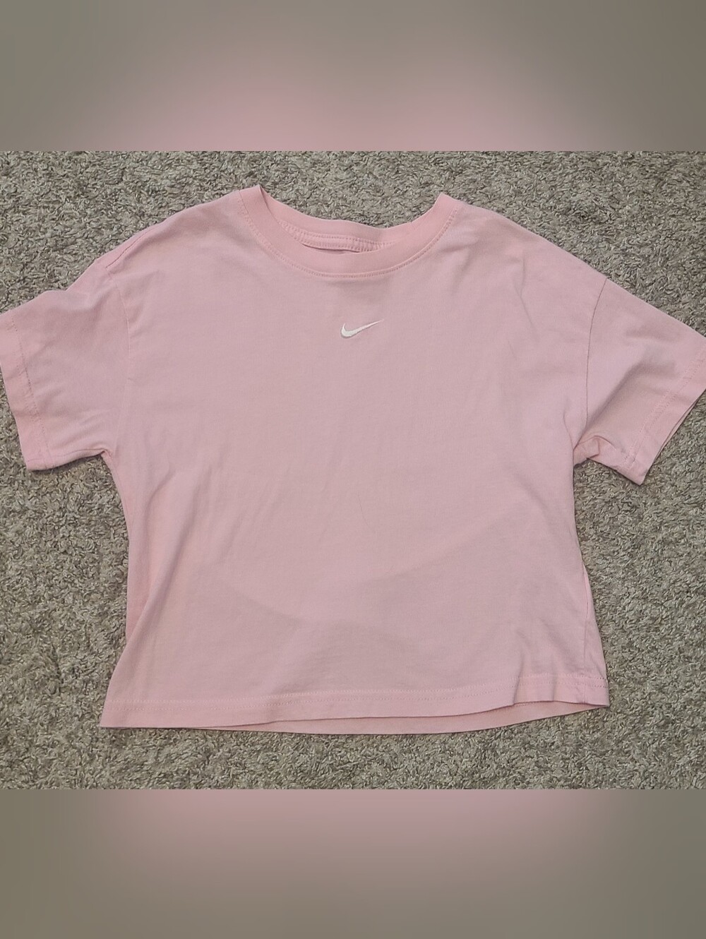 Girls Nike Light Pink Cropped Tee